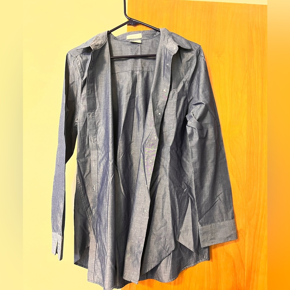 Van Heusen dark denim collared shirt, worn once, smoke free home